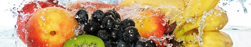 Изображение для стеклянного кухонного фартука, скинали: вода, фрукты, fartux1296