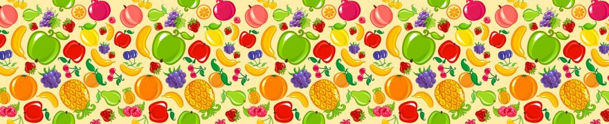 Изображение для стеклянного кухонного фартука, скинали: паттерн, фрукты, ягоды, patneit055