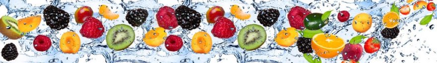 Изображение для стеклянного кухонного фартука, скинали: вода, фрукты, ягоды, skinap115